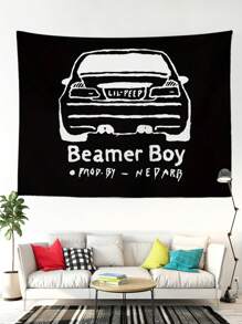 1 Tấm Thảm Treo Tường Hình Cậu Bé Beamer Chủ Đề Âm Nhạc, In Hình Xe Hoạt Hình Bằng Polyester, Thích Hợp Cho Ký Túc Xá Đại Học, Phòng Ngủ, Phòng Khách, Trang Trí Nhà Cửa, Trang Trí Nền Trong Nhà Và Ngoài Trời, Thảm Treo Tường, Quà Tặng Lý Tưởng Cho Ngày Lễ - màu đen - Xem 1