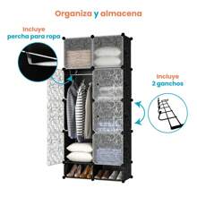 Closet Armable Ropero Zapatero Recamara Organización Rack Moderno Asthetic - Gris Claro - Ver 7