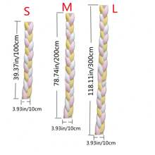 AIBOYING 1 件白色婴儿床保险杠，手工编织长扭结球形编织柔软保护婴儿床内衬 - 白色 - 查看 4