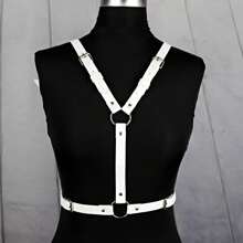 White Wing Leather Body Harness Bra Belt Sexy Lingerie Goth Crop Top Suspender Bikini Party Female Body Belt Cosplay Accessories - White - View 6