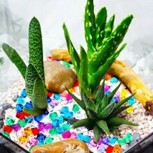 500pcs Artificial Ice Cubes - Transparent Colored Crystal Stones, Fake Ice Cubes For DIY Photography Props, Acrylic Ice Blocks For Fish Tank Decor Gifts Birthday Graduation - Multicolor - View 6