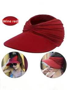 1 chiếc mũ thể thao mùa hè rộng vành chống tia UV dành cho nữ, mũ đi biển mùa hè có thể gấp gọn dành cho nữ. - Nhiều màu - Xem 9