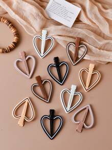 10 pezzi Fermagli per capelli a forma di cuore per donne, design elegante con linee geometriche, adatti per acconciature raccolte