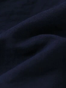 1 件装年轻女孩学院风刺绣蝴蝶结装饰二合一泡泡袖夏季连衣裙 - 藍色 - 查看 11