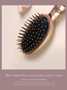 1pc Golden Detangling Hair Brush, Anti-Static Smoothing Hair Brush With 4 Styles: Square Air Cushion Brush, Oval Air Cushion Brush, Flat Brush, Curling Brush, Suitable For Women Home Makeup Vanity,Hair Brush,Comb,Hair Tools,Hair Products And Accessories For Barber Salon Beauty Travel Essentials
