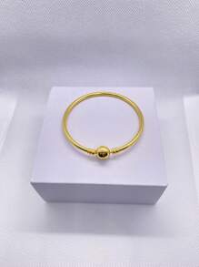 2 pièces Bracelet pendentif à tête ronde en bouton de mode pour femmes, os de serpent, convient pour un assortiment quotidien, cadeau de vacances parfait pour les femmes