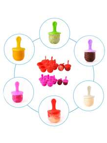 7 Hole Ice Cream & Popsicle Mold ,Simple DIY Frozen Snack Maker,DIY Ice Cream & Fruit Shake Maker With Easy-Grip Handles And Drip TrayFor Home Kitchen,Youngsters And Family Fun