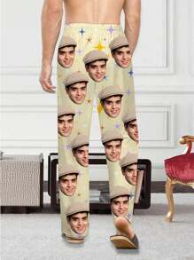 Men's Spring Custom Printed Comfortable Lounge Pants, Sleepwear - Multicolor - View 2