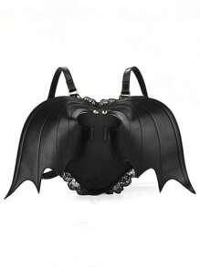 Punk Lace Lolita Bag, damski plecak, nowatorski plecak w kształcie skrzydła nietoperza, gotycki portfel, bardzo odpowiedni na imprezy Lolita, wystawy komiksów, imprezy tematyczne, wydarzenia związane z modą uliczną, codzienne użytkowanie przez osoby lubiące styl gotycki lub mroczny