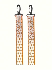 High Visibility Reflective Keychain, Backpack Pendant - Orange, Green, And Black/White Double-Sided Safety Strips - Durable Nylon Ribbon With Mountain Buckle Clip, Perfect For Nighttime Walking, Running, Cycling, Camping, Pets, Unisex, Can Be Given To Family, Friends, Relatives, Colleagues