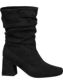 GiGiL Women's Boots Square Toe High Heel Thick Wrinkled Easy Fit Stretch Party Elegant Comfortable Slouch - màu đen - Xem 2