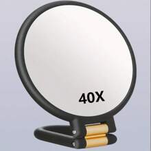 1pc 50X/40X/30X Handheld Magnifier, Double-Sided Mirror + Tweezers, 1X/40X Zoom, 360° Adjustable Handle, Foldable Travel Makeup Mirror, Handheld & Stand Design, Portable For Travel, Suitable For Daily Makeup, Shaving, Eyebrow Grooming, Great Gift - Multicolor - View 13