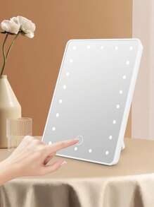1 Piece Of 22LED Square Makeup Mirror Light, White/Black/Pink Three Color Options, White 22LED, Powered By 4 * AA Batteries, Suitable For Makeup Fill Light, Portable Dormitory Bedroom Desktop Vanity Mirror With Light (Battery Not Included)