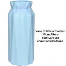 Kit 2 Colorful Plastic Solitary Vases For Flowers And Decorations - Baby Blue - View 2