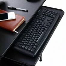 Black Home Office Writing Computer Desk Workstation With Wheels - Versatile PC And Laptop Table For Enhanced Productivity