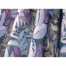 Semi-Blackout Curtain With A Tropical Plant Pattern (1 Piece), Size 140 X 280 Cm, Ideal For Bedrooms, Living Rooms, Balconies Or Holiday Decorations. - 紫色 - 查看 3