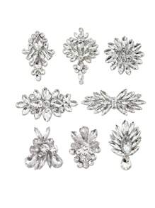 Handmade Crystal Water Drop Decor Cloth Patch, Small Size For DIY Clothes, Shoes, Bags Embellishment