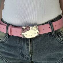 Sanrio 1 pièce Ceinture de taille avec strass rose Sanrio Hello chat, ceinture chaîne de taille de style dessin animé (couleur aléatoire)