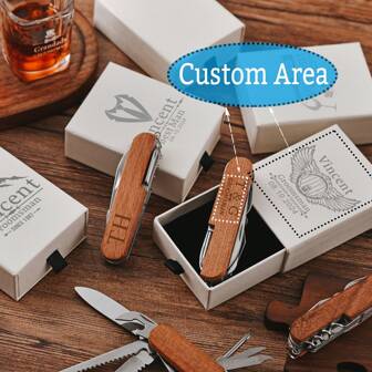 Regalo per testimoni di nozze, coltello a serramanico pratico e pieghevole, coltello da sopravvivenza personalizzato con manico in legno per uomo, coltello svizzero multiuso e pieghevole come regalo per uomo, coltello multifunzione da esterno per la sopravvivenza