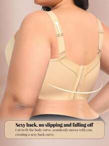 2 pachete de lenjerie de corp pentru femei, multicolore, fără cusături, de mărime mare, sutien neted și simplu cu adunare