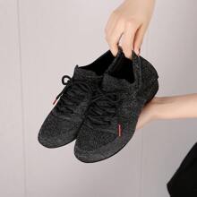 Zapatos de baile negros para mujer, zapatos de salsa y jazz, zapatos de baile moderno para adultos y niñas, suela blanda, transpirables, zapatos de baile de salón profesionales para práctica