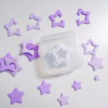 8pcs/Set Round Soft Clay Mold Set, Ceramic Handmade Circle & Star Shaped Molds For Jewelry Making, Earrings, Beads - White - View 11