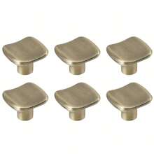 6pcs Premium Brushed Brass Cabinet Knobs & Pulls - Modern Design, Golden Hue, Pure Copper Handles For Dressers, Kitchen Cupboards & Furniture Closets