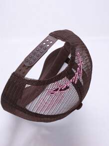 1 chiếc mũ bóng chày rỗng chữ mới cho nữ, mũ lưới màu tương phản, mũ lưỡi trai chống nắng thời trang dạo phố - nhiều màu - Xem 9