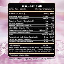 120 Capsules Of Biotin With Vitamin B6, Pantothenic Acid- Supports Hair, Nails And Skin, Healthy Immune System - 1 瓶 - 查看 2
