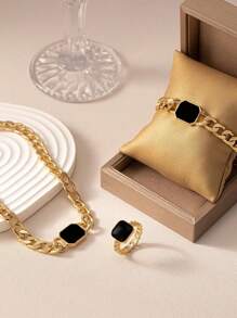 1 Fashionable Geometric Shaped Personalized Accessory Set - Multicolor - View 2