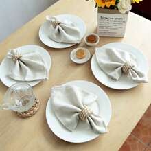 6pcs/Set 3.5x4.5in (9x12cm) Jute Woven Napkin Rings, Country Style Thickened Cylindrical Napkin Holders, For Dining Table Decor, Housewarming Gift
