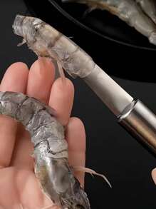 Stainless Steel Shrimp Gut Cleaner - Seafood Sheller - Shrimp Shell Cutter - Portable Shrimp Gut Cleaner - Easy To Clean Kitchen Gadgets, Suitable For Lobster And Prawn Preparation - Multicolor - View 2