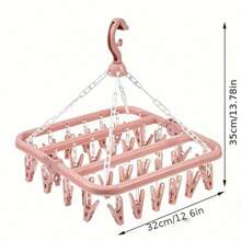 Thickened 32 Clips Multi-Clips Drying Clip Drying Rack Hanger Multipurpose Plastic Clothes Hanger, Home Laundry For Drying Socks