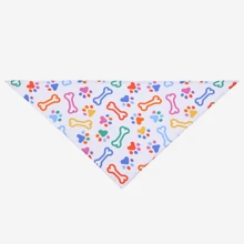 1pc Pet Everyday Scarf, Cute Bone & Paw Print Love Pattern Triangular Bandana, Dog Drool Bib Suitable For All Seasons