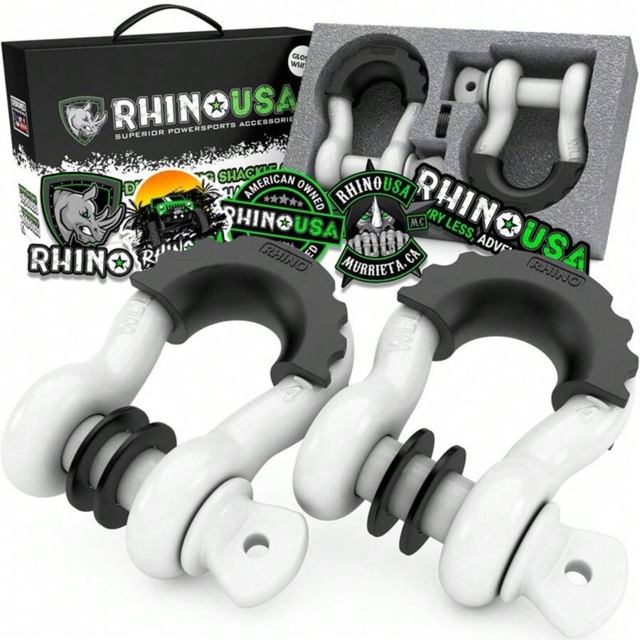 Rhino USA 3/4" D-Ring Shackle Set (2-Pack) - 41,850lb Break Strength