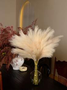 100/50/30/20/10/3/1 人造蒲苇、蒲苇、蒲苇、落地花瓶用蒲苇、花瓶填充用蒲苇装饰、波西米亚乡村农舍家居装饰、婚礼派对装饰、情人节、生日毕业礼物、秋季装饰、秋季（97 厘米适合落地花瓶，55 厘米适合桌面花瓶。） - 米黃 - 查看 6