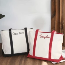 定制船形手提袋、个性化刺绣文字手提袋、帆布手提袋、送给她的礼物、婚礼伴娘礼品袋、最好的朋友礼物、定制刺绣储物袋、手提袋、旅行袋、定制个性化女士礼品、洗漱包，送给她的理想礼物，实用、多用途、色彩鲜艳、个性化、独特、定制、送给他的理想礼物，周年纪念、生日、节日/度假、户外/郊游/旅行/徒步旅行/体育场/运动/登山、商务/通勤/工作/办公室、旅行、学校用品、返校、办公室、学校、教室、教师礼物、大学、同事、宿舍、老师、男孩和女孩、青少年、初中生、中学生、高中生、大学生学生、大一、大二、低年级学生