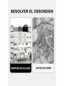 6-Tier Shoe Rack In Aluminum And PP – Multifunctional, Sturdy And Compact Organizer For Shoes And More - 6-Tier Shoe Rack – Vertical Storage For Shoes And Accessories, Durable And Easy-To-Assemble Design.