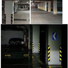 2PCS Rubber Garage Wall Protector Corner Guard,  Reflective Traffic Warning Strip, Garages Corner Edge, For Parking Aid - Black - View 6
