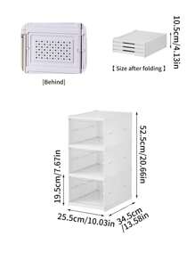 3 个加厚透明鞋盒带盖，可折叠可堆叠鞋子收纳盒，塑料材质，适用于运动鞋，节省空间，适用于入口、卧室、家庭、宿舍 3 个大鞋子收纳盒 - 彩色 - 查看 9