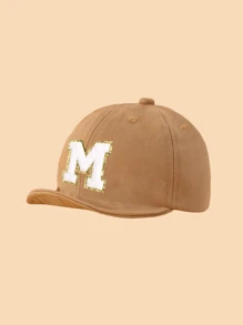 1pc Simple Letter Baby Soft Brim Baseball Cap, Stylish And Versatile, Suitable For Boys And Girls Daily Outing In Spring And Summer. - Khaki - View 8