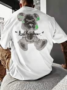 Camisa Camiseta Streetwear Estampada Urso Bear REF 7020 - Branco - Visão 4