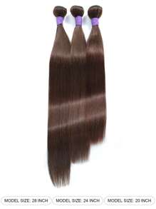32 英寸巧克力深棕色直发束人发未加工巴西处女发 1 束丝滑直发人发巧克力棕色束 4# 颜色 - S4/27 - 查看 2