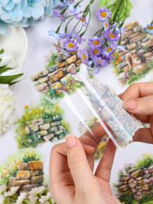 1套/60张 | 清新简约花园主题自粘贴纸 墙面植物藤蔓 篱笆花束 松鼠 花卉元素 PET防水笔记本装饰材料 适用于日记本 水杯 手机壳等 手工DIY唯美贴纸套装 - 彩色 - 查看 7