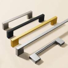 1 pieza Manijas simples de gabinete de cocina, perillas de cajón y tiradores de puerta de armario de aleación de aluminio cepillado negro para muebles