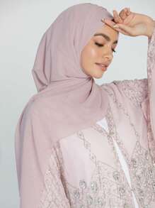 1 chiếc khăn choàng đi biển bằng vải chiffon màu trơn dành cho nữ, thích hợp để phối cùng áo choàng và mặc hàng ngày, có tác dụng chống nắng. - màu đặc - Xem 16
