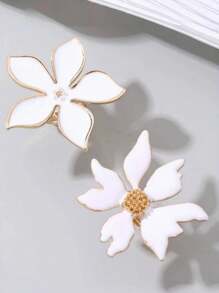 1SET 戒指套装夏季海洋风格，度假风格，花朵戒指立体五瓣花可调节戒指女士叠戴戒指甜美婚礼周年舞会珠宝礼物派对礼物 - 金色 - 查看 5