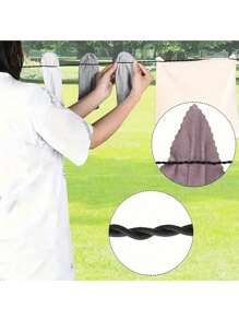 1pc Portable Elastic Clothesline With Hooks And Suction Cups, Stretchable Travel Laundry Line For Camping Outdoor And Indoor Use Holiday Essentials Holiday Travel Essentials Travel Bag Travel Accessories