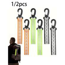 High Visibility Reflective Keychain, Backpack Pendant - Orange, Green, And Black/White Double-Sided Safety Strips - Durable Nylon Ribbon With Mountain Buckle Clip, Perfect For Nighttime Walking, Running, Cycling, Camping, Pets, Unisex, Can Be Given To Family, Friends, Relatives, Colleagues