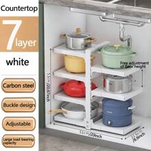 One Pot Rack, Expandable Pot Storage Rack, Large Capacity Pot Lid Storage Rack, Used For Storing Pot Lids, Pots, Enamel Pots And Cutting Boards, Kitchen Supplies, Kitchen Organizers And Storage